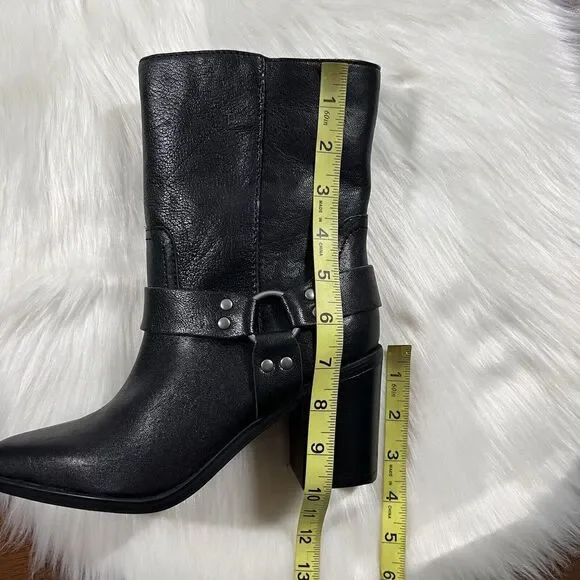 NEW Steve Madden Women's Size 6.5 M Black Leather Alessio Ankle Boot Bootie - Picture 9 of 13